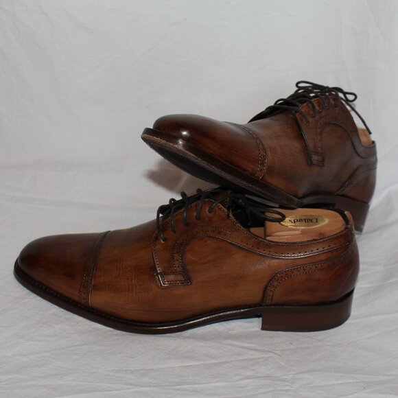 Johnston & Murphy Cap Toe Oxford Laceup Brown Italian Leather Men\'s Size 11 main image 4